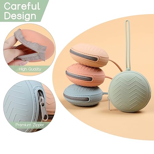 Miniatura 3 de Paquete de 2 fundas de silicona para chupón, sin BPA, para bebés, niños y niñas, contenedor portátil y apto para lavavajillas, para uso sobre la