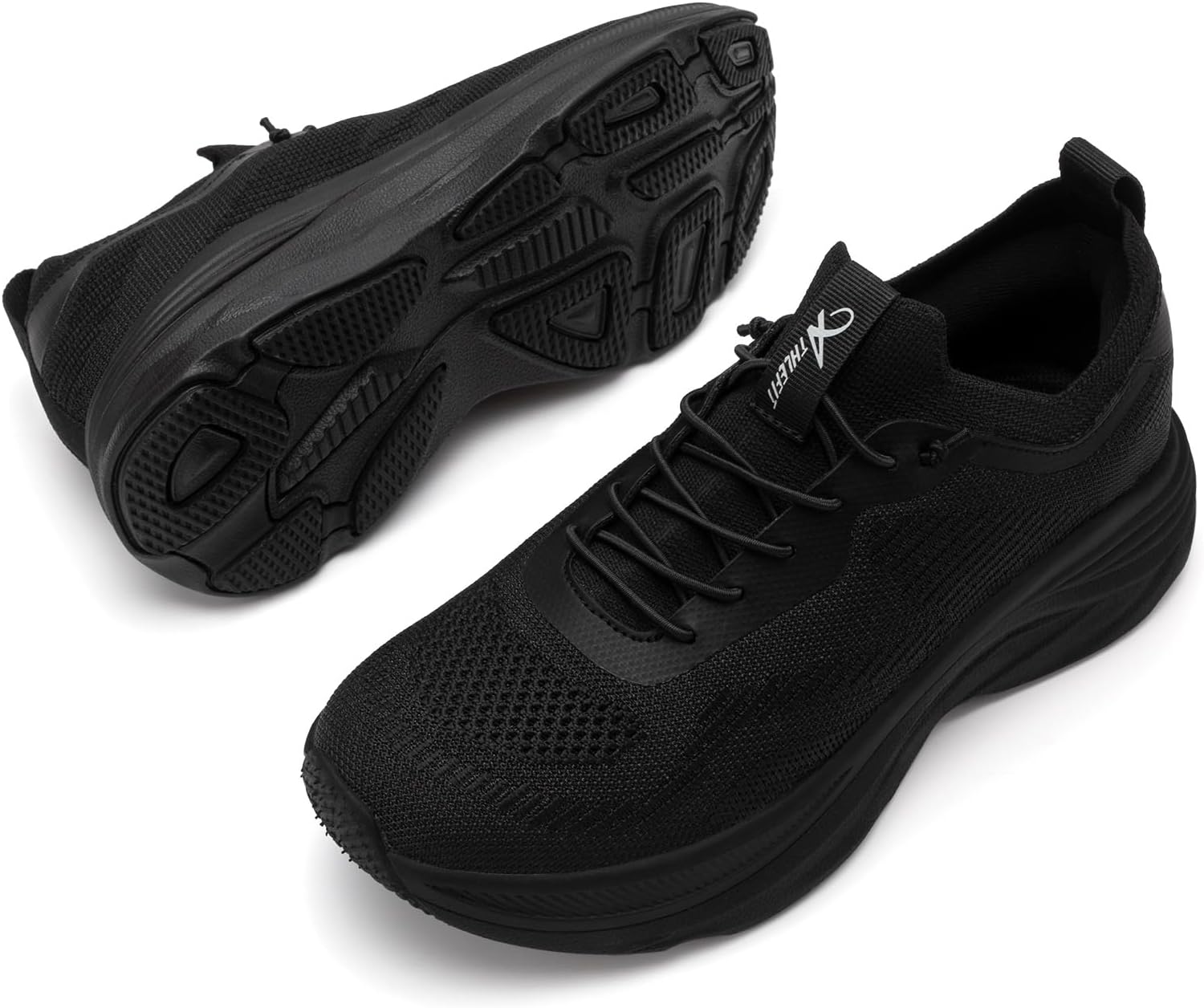 Athlefit Women's Slip On Walking Tennis Shoes Hands Free Non sllip Lightweight Breathable Gym Workout Athletic Sneakers 9 Black image 5 of 6 B0F9Y98YBY