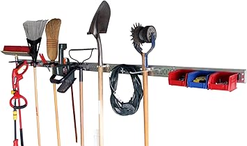 Wall Control 8-Foot Metal Pegboard Strip Garage Rail Organizer Pack