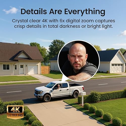 Miniatura 5 de aosu Cámaras de seguridad T2 Ultra 4K inalámbricas para exteriores, visión nocturna TrueColor, detección triple AI, seguimiento automático de 360°