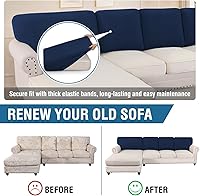Vista 547 de H.VERSAILTEX 2025 New Sectional Couch Covers 8 Pieces Stretch Sofa Covers for Sectional Sofa Set Separate L Shaped Couch Cover for Both Left/Right