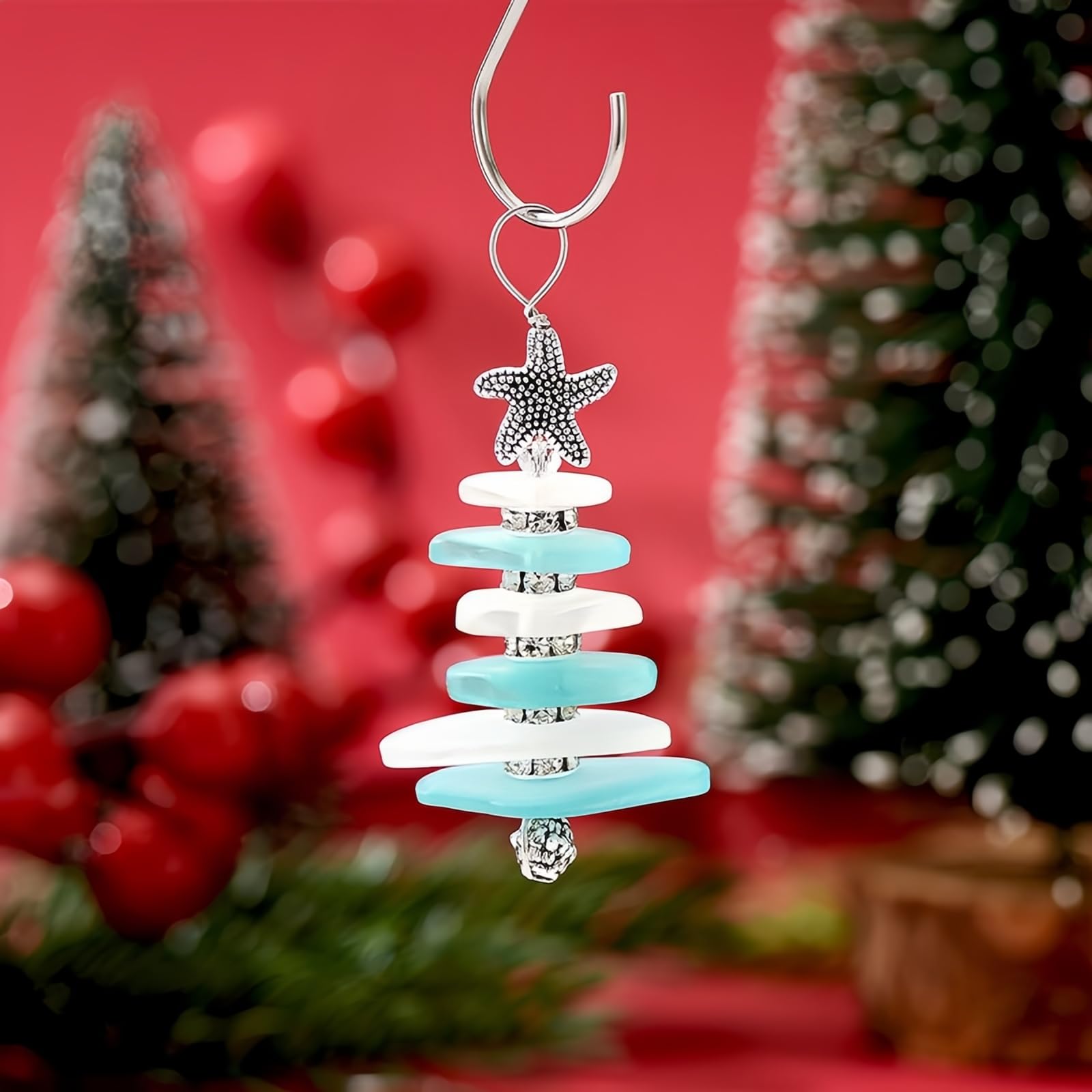 シーグラスアート『クリスマスガラスのオーナメント②.*˚』ハガキ