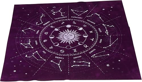 SAFIGLE Tapiz de Adivinación Tarob Constelación, Tapiz de Fase Lunar, Tapiz de Tarot, Camino de Mesa de Tarot, Paño de Altar Pagano, Tarot, Tela de