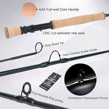 Maxcatch Saltpro Saltwater Fly Fishing Rod 9ft 7-12wt Graphite IM10 Fast Action