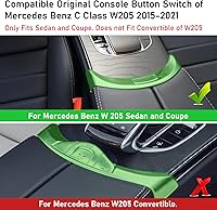 Vista 4 de TTCR-II Compatible con protector de liberación de consola central Mercedes Benz, botón de interruptor de reposabrazos central, cubierta de carbono