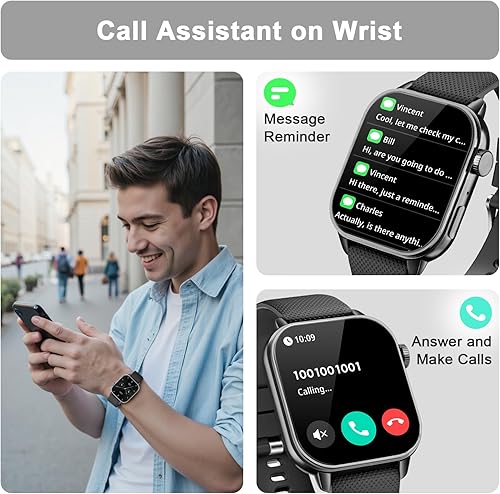 Miniatura 2 de Reloj inteligente para hombres y mujeres, 1.85 pulgadas AMOLED HD reloj de fitness con más de 120 modos deportivos, llamada Bluetooth, frecuencia