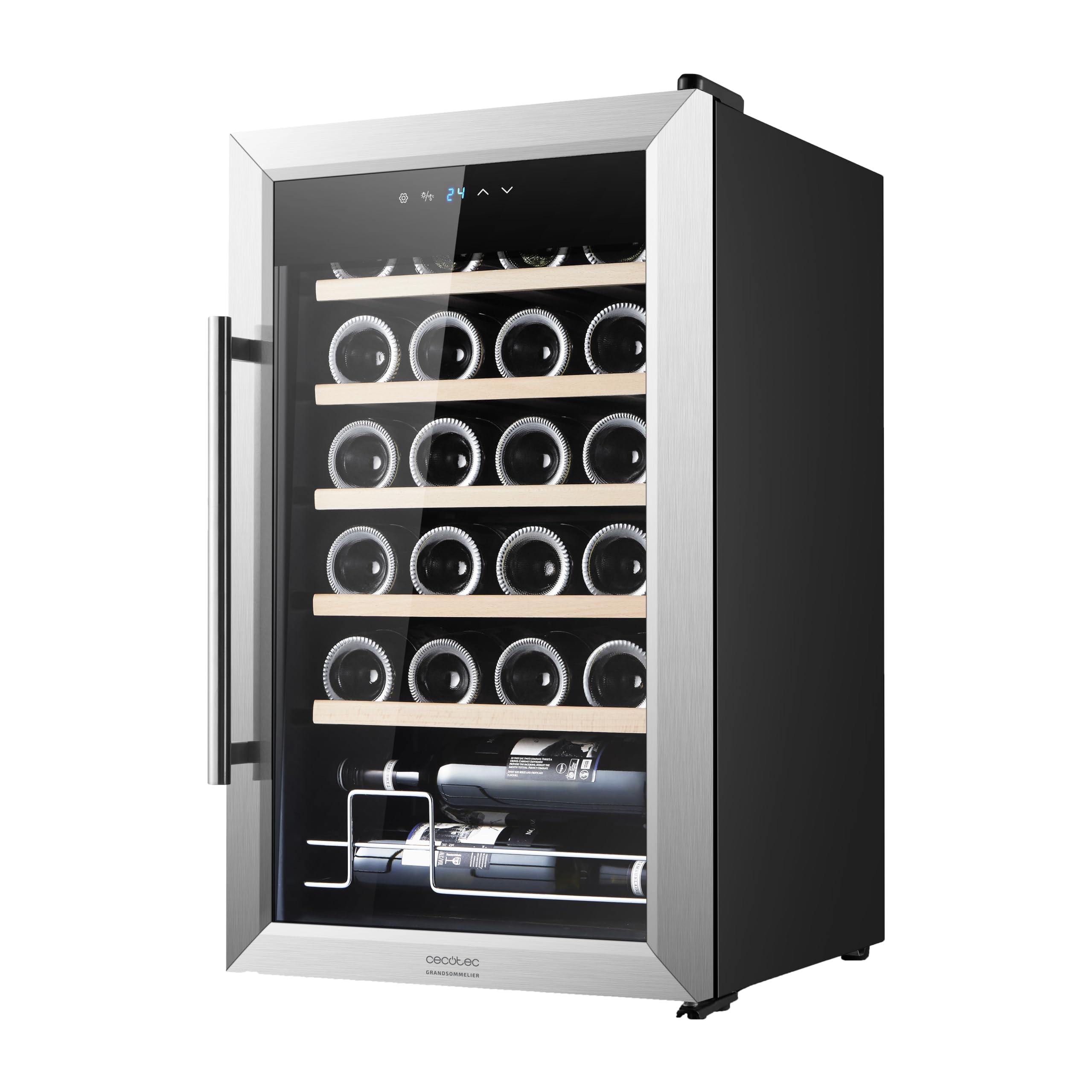 Cecotec Vinoteca GrandSommelier 24000 INOX Compressor. 24 Botellas, Compresor, Alto Rendimiento garantizado, Temperatura Regulable