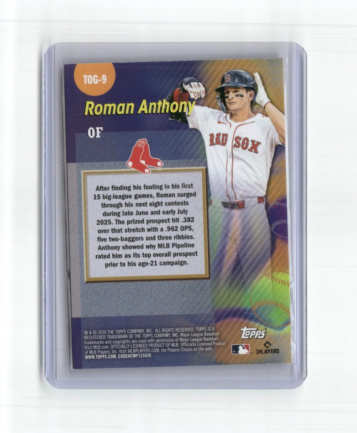 2026 Topps #TOG-9 Roman Anthony Titans of the Game Rookie RC Baseball Card