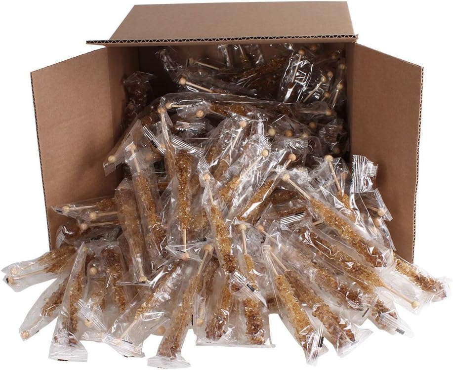 Extra Large Rock Candy Sticks: 144 Root Beer Lollipop - Brown Rock Candy Sticks - Individually Wrapped - Espeez Rock Candy Sticks for Candy Buffet, Birthdays, Weddings, Receptions and Baby Shower