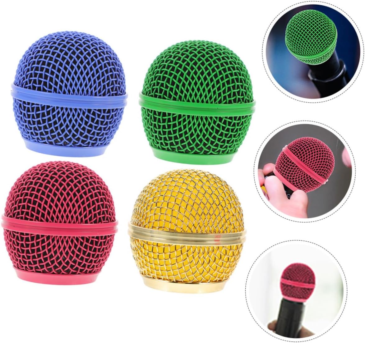 8Pcs Mic Head Mesh Grill Cover Compatible with Durable Replacement Grille for Enhanced Sound and Style Convenient Microphone Accessories