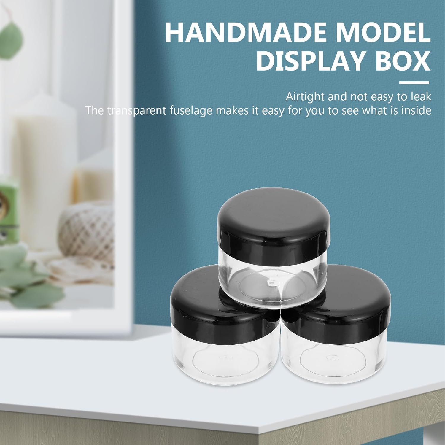 15pcs Black Plastic Cream Jars 25ml Leakproof Portable Small Cosmetic Containers for Eye Cream, Lotion, and Skincare Products