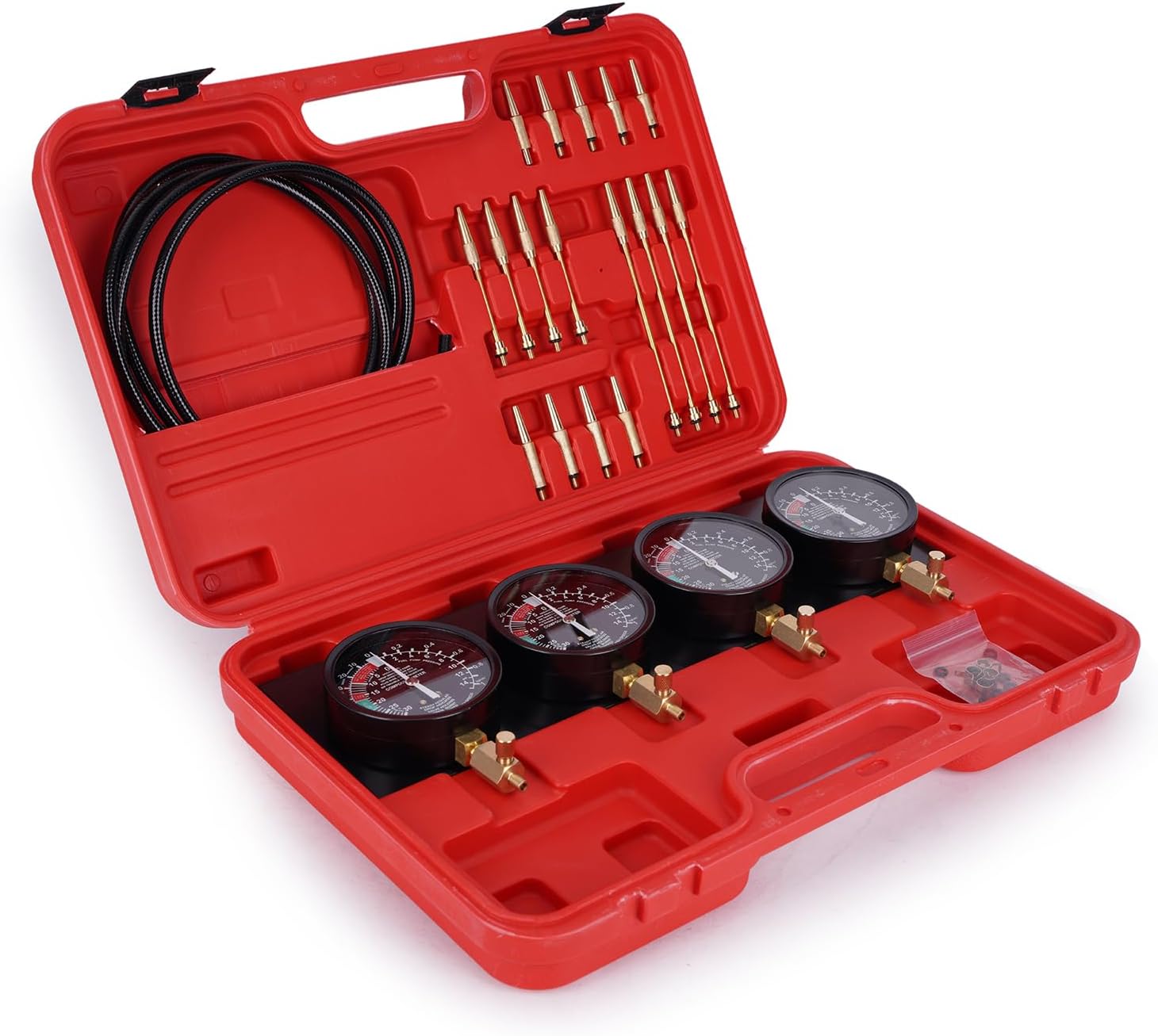 MPLUS Fuel Vacuum Carburetor Synchronize Tool Kit carb sync Gauge Set with Rubber Hose
