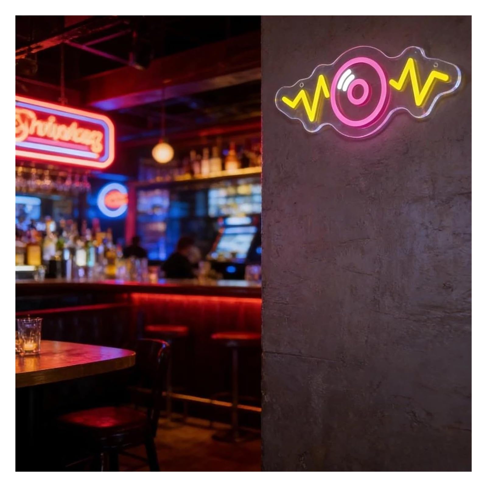 Luci al Neon Da Parete Music Wave Record Insegna Al Neon Per Negozio Di Dischi DJ Booth Retro Lounge Music Room KTV Bar Decorazione Della Parete 7.95x12.01inch