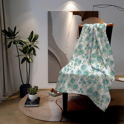 Miniatura 3 de Small Fleece Blanket Blue Decor Manta para Cama Soft, Plush, Fluffy, 60inch X 80inch