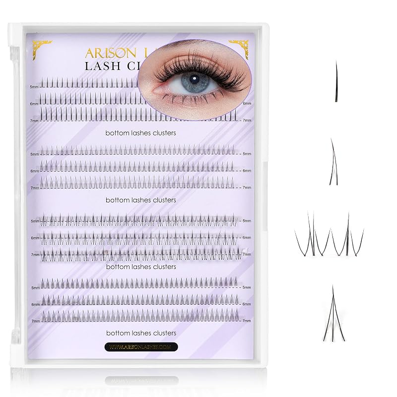 Cílios Postiços Inferiores em Tufos ARISON LASHES, Mistura Natural de 5 a 7 mm
