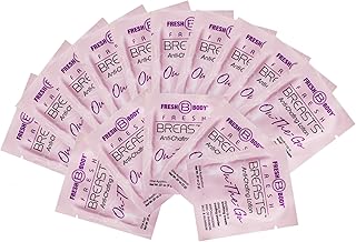 Fresh Body FB Breasts On-The-Go Anti Chafing Deodorant Lotion to Powder - Unscented, 0.07 oz Travel Size (30 Pack) Soothing Lotion for Women - No Talc, Aluminum or Fragrance