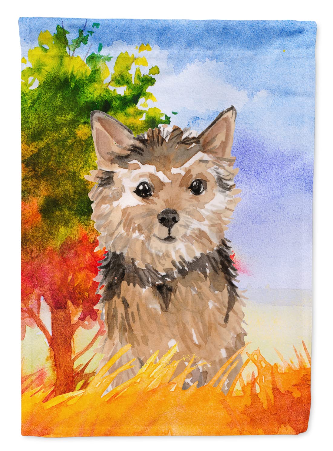 Drapeau Norwich Terrier d'automne grand format Caroline's Treasures décoration de jardin en toile
