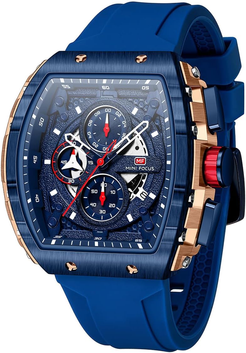 Watch Wristwatch for Men Fashion Casual Cool Big Dial Watch Luminous Waterproof Sport Analog Quartz Business Mens Watches Silicon Strap Dress Watch