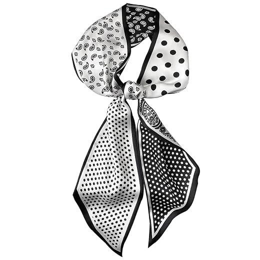 Hioyiwse Head Scarf Hair Neck Scarves For Women Purse Bag Scarfs For Handbags Silky Long Thin Satin Headscarf Fashion