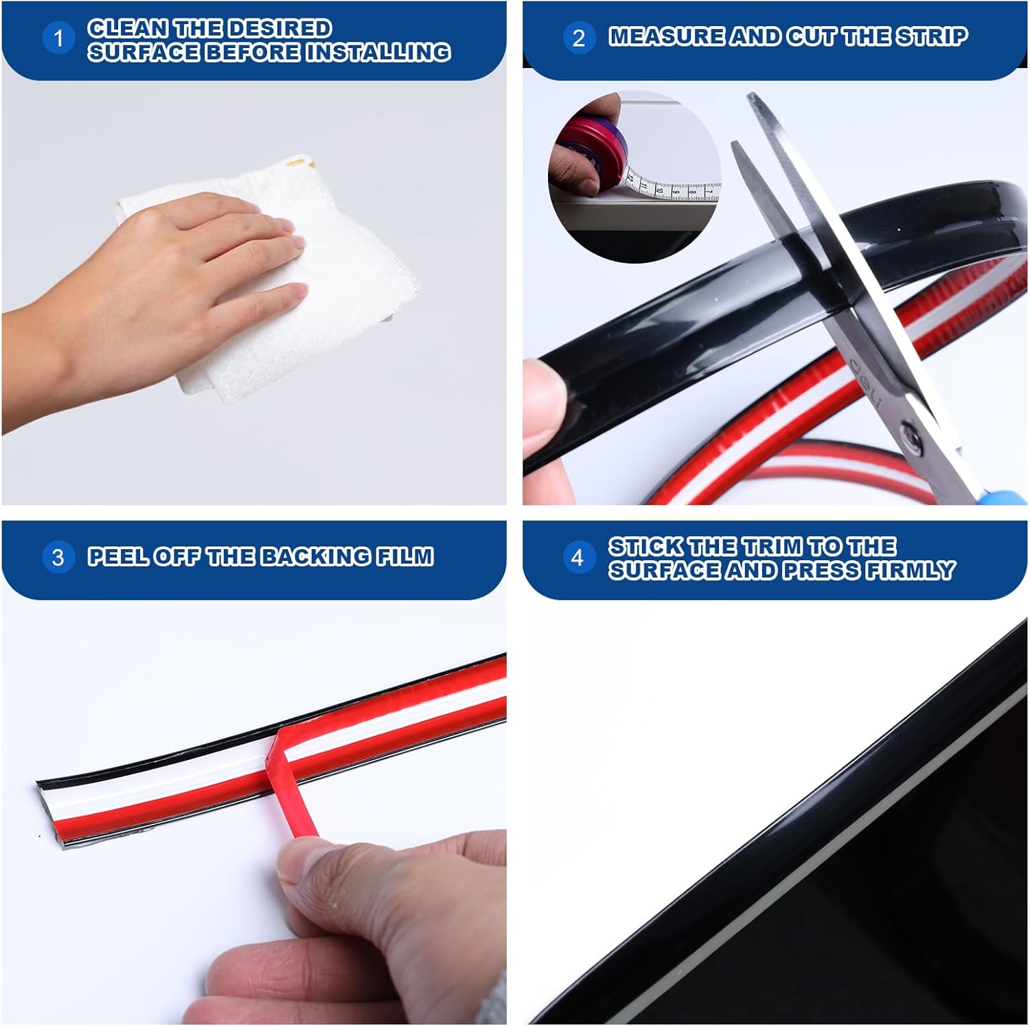 Storystore Wall Corner Protector Moulding Trim 2.4 in x 42.7 Ft,Peel and Stick Corner Moulding Trim, Self Adhesive Corner Guards Edge Protector for Wall Edge Corner, Countertop,Black