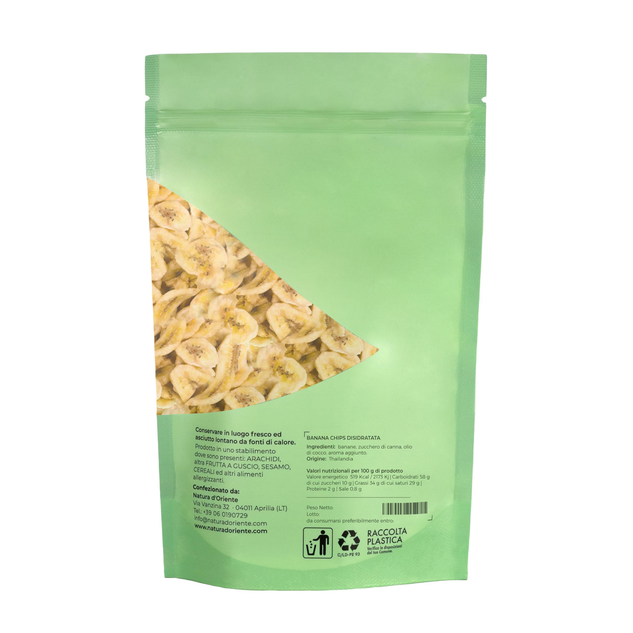 Natura d'Oriente Chips de Plátano Deshidratado 500 g