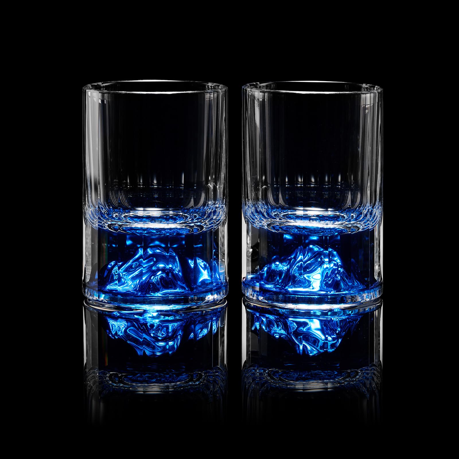 DUJUST Blue Mountain Shot Glasses (1.5oz), Crystal Shot Glass Set Decorated with Blue Mountain, BPA-Free &amp; Lead-Free, Perfect for Décor &amp; Collection, Gift Choices - 2 pcs
