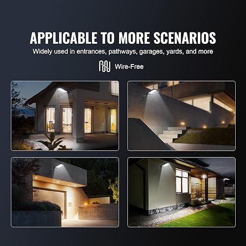 Miniatura 6 de VEVOR Luz solar de calle de 600 W, luces de inundación solares LED para exteriores 60000lm con control remoto infrarrojo, IP66 impermeable, sensor