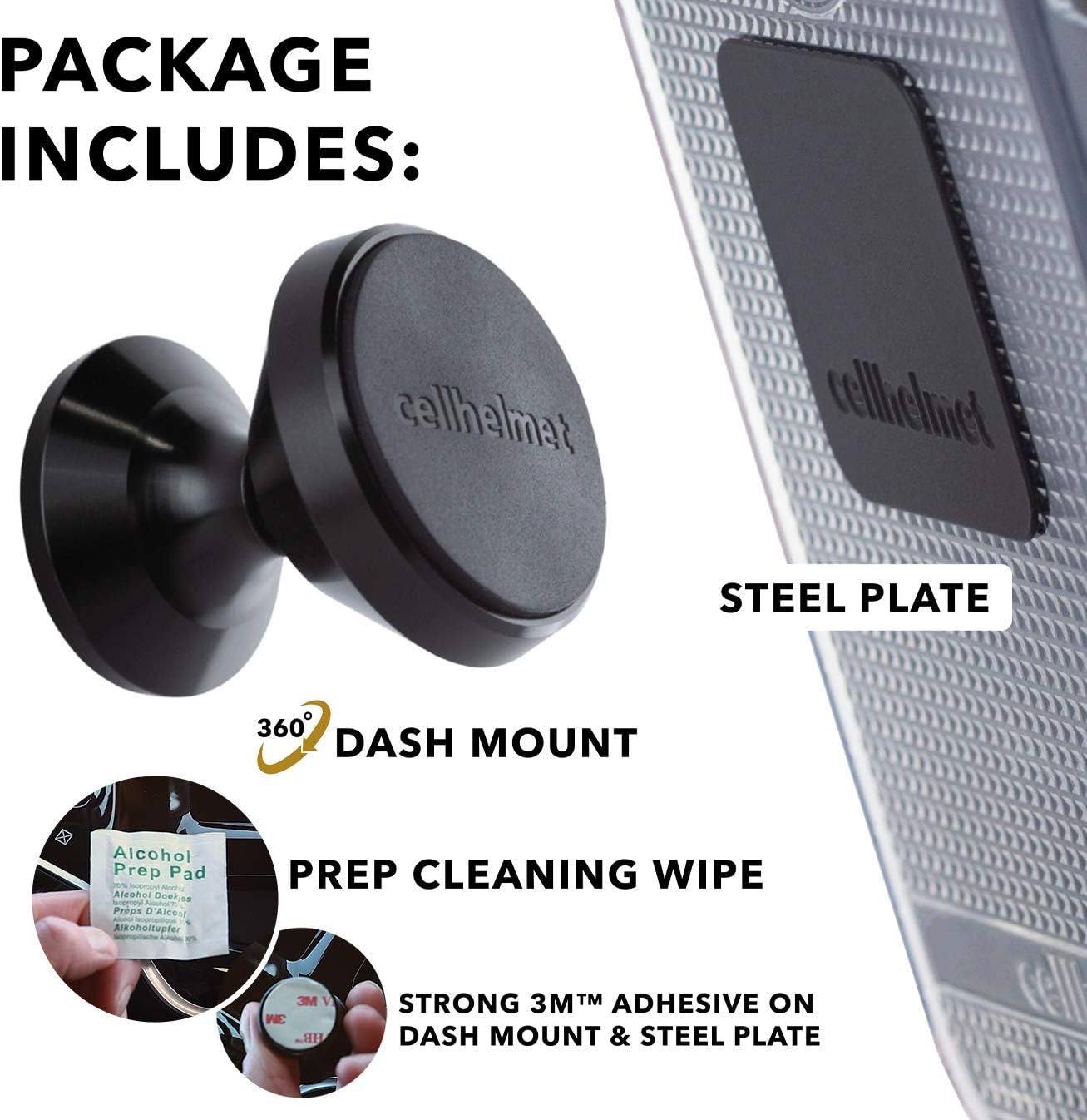 Free Shipping Offer cellhelmet 360° Magnetic Dash Mount Cell Phone Holder for Car Compatible with iPhone 11 Pro Max Xs 8 7 6S Se Galaxy Note 10 Plus S10+ S20 S9 S8 | As Seen on Shark Tank