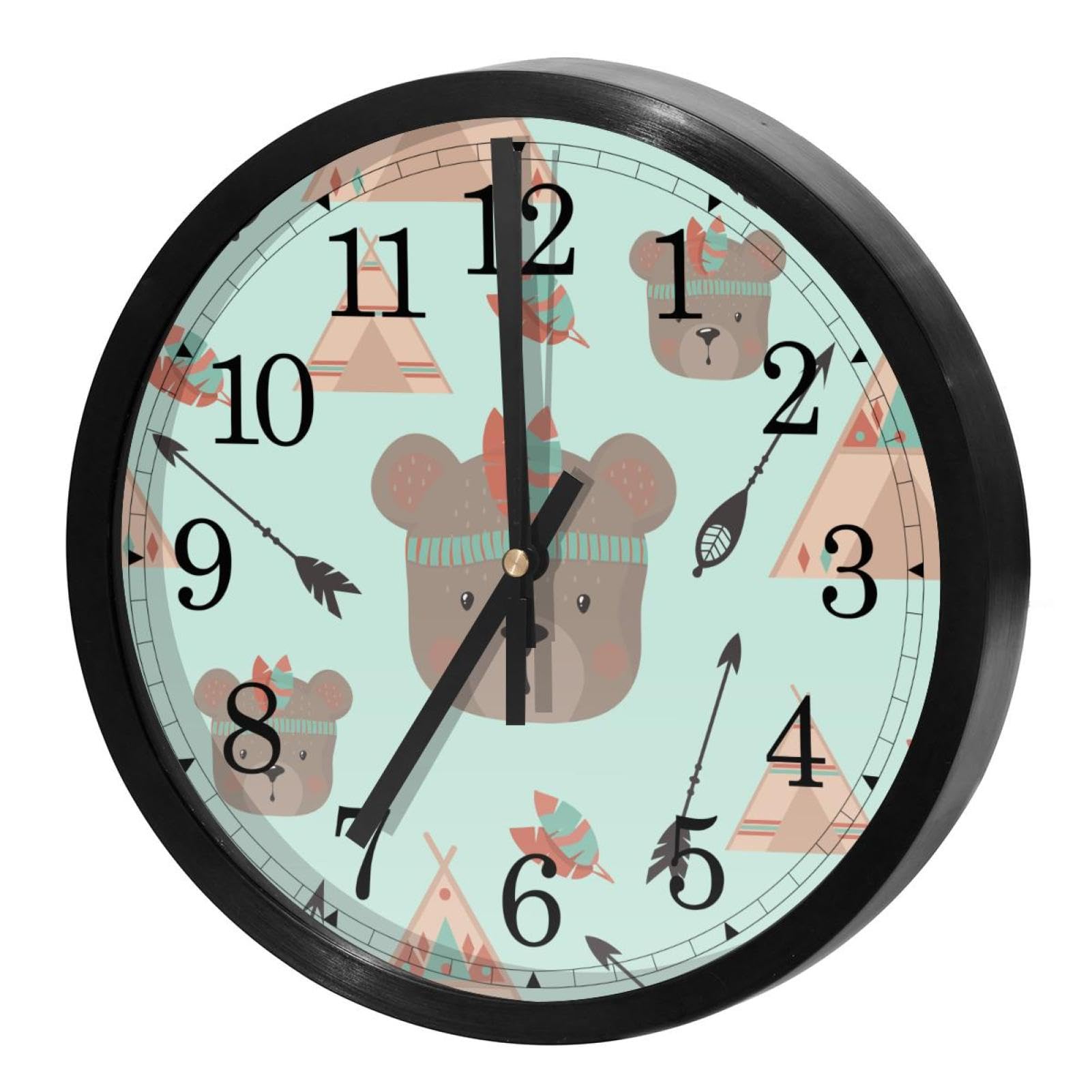 Horloge murale ronde pour cuisine et bureau au mécanisme silencieux