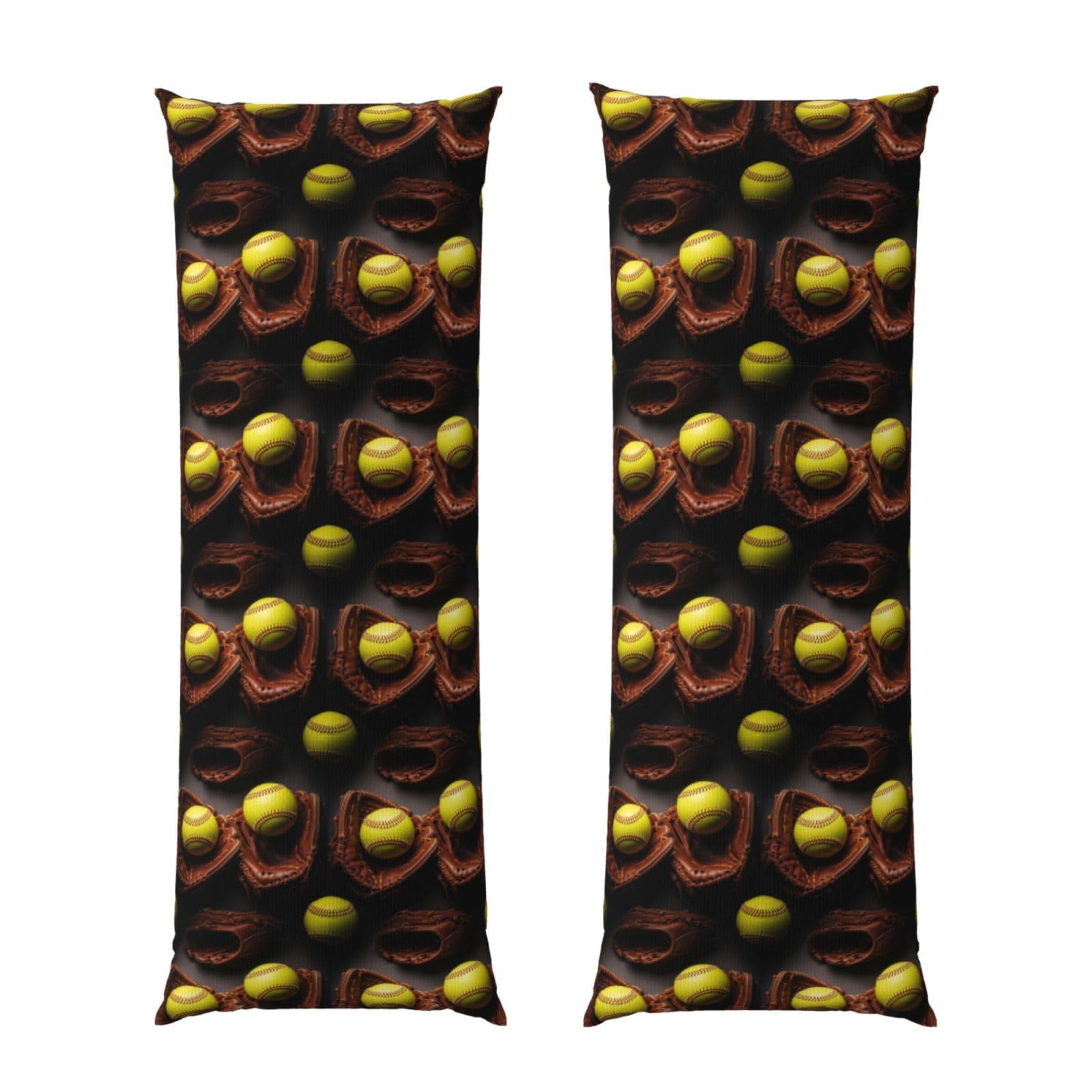 Long Pillow Cover 20x60 Inch, Retro Vintage Sports Softball Ball, Premium Quality Body Pillowcase with Hidden Zipper, Soft Breathable for Men Women Bed Sofa