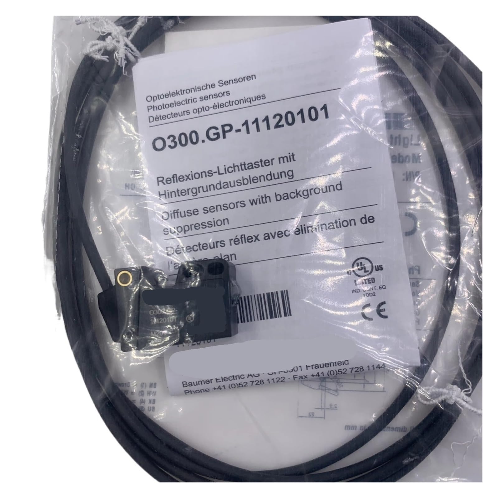 JJKKOZVQF O300.GP-11120101 Diffuse reflection photoelectric switch light sensor