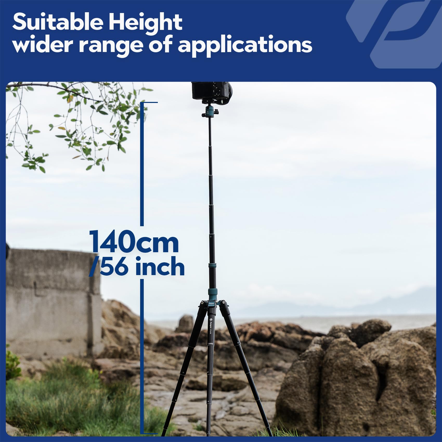 Fotopro Mini treppiede con testa a sfera, supporto per telefono, bastone per selfie staccabile, piegato solo 21,8 cm, carico massimo fino a 3 kg, FY-810, blu