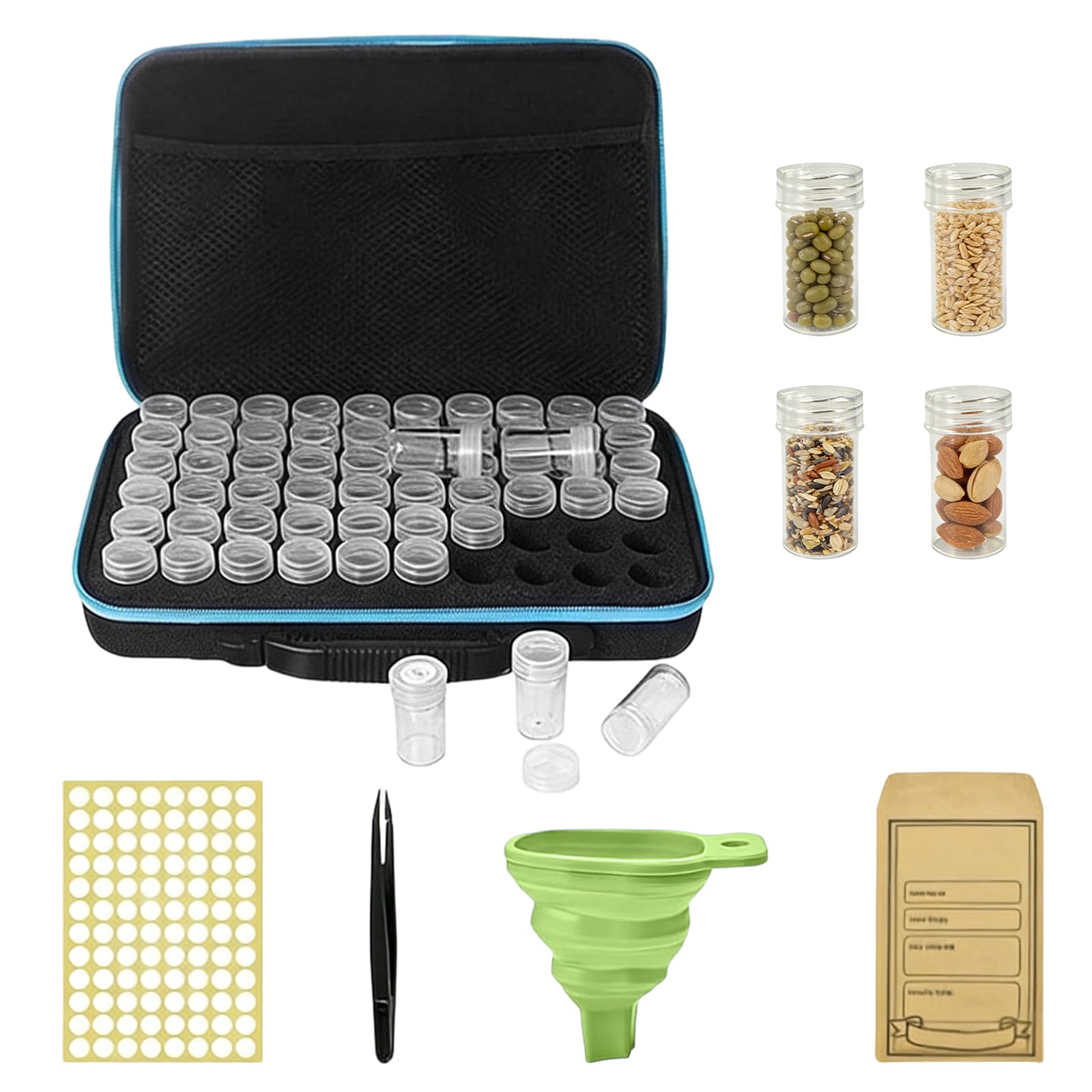60 Slots Saatgut Aufbewahrungsbox mit 20 Stck Samenttchen, Lagerung von  Saatgut, Saatgut Aufbewahrung mit Etiketten Aufklebern und Trichter, Samen  Organizer, Seed Storage (Samen nicht Enthalten) : Amazon.de: Garten