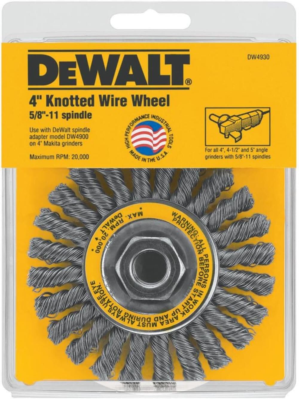 DEWALT Wire Wheel, Cable Twist, 4-Inch (DW4930)