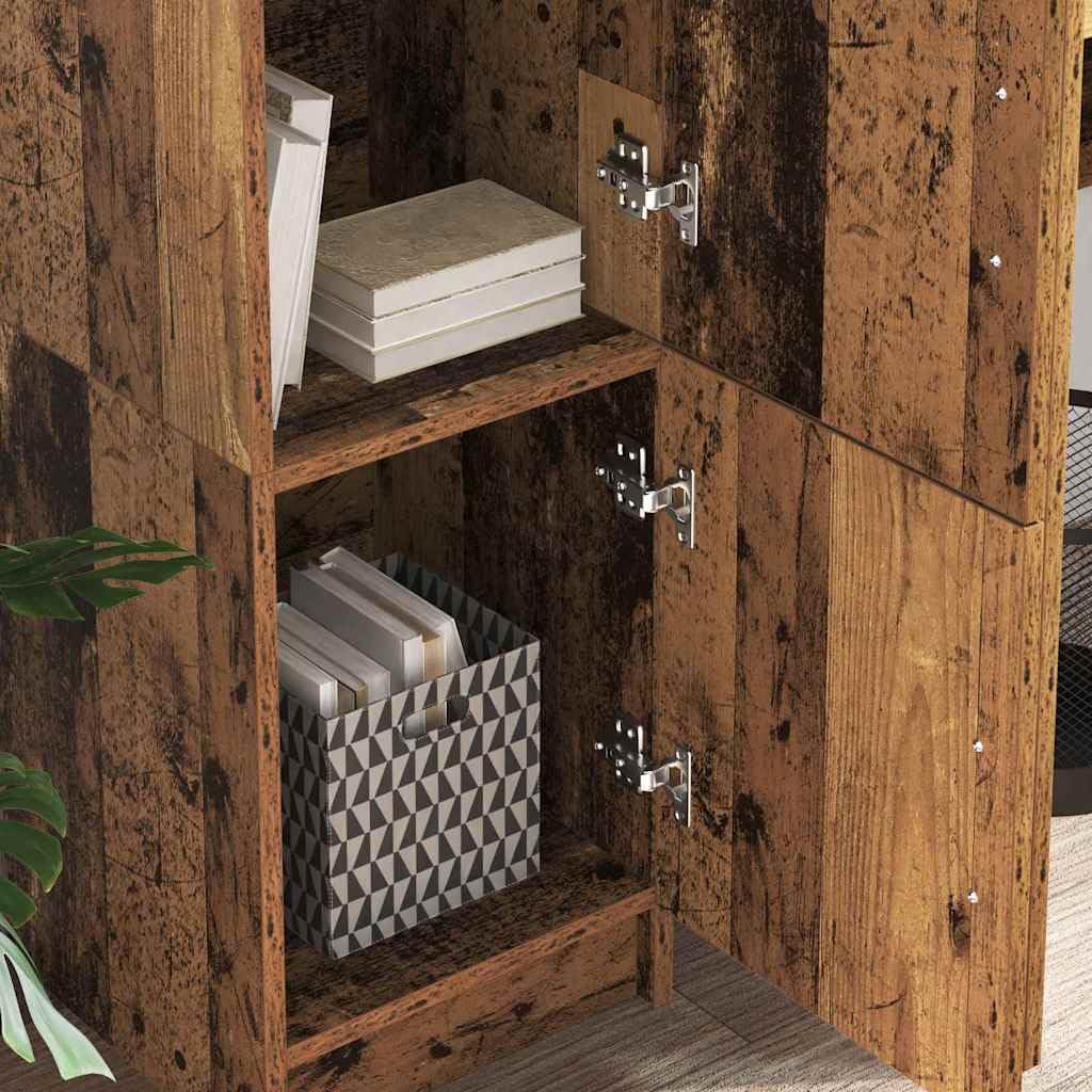 Tablero de madera vieja, 31,5 x 32 x 124 cm, material de madera con puerta, diseño moderno, robusto y mucho espacio para sala de estar, cocina, pasillo