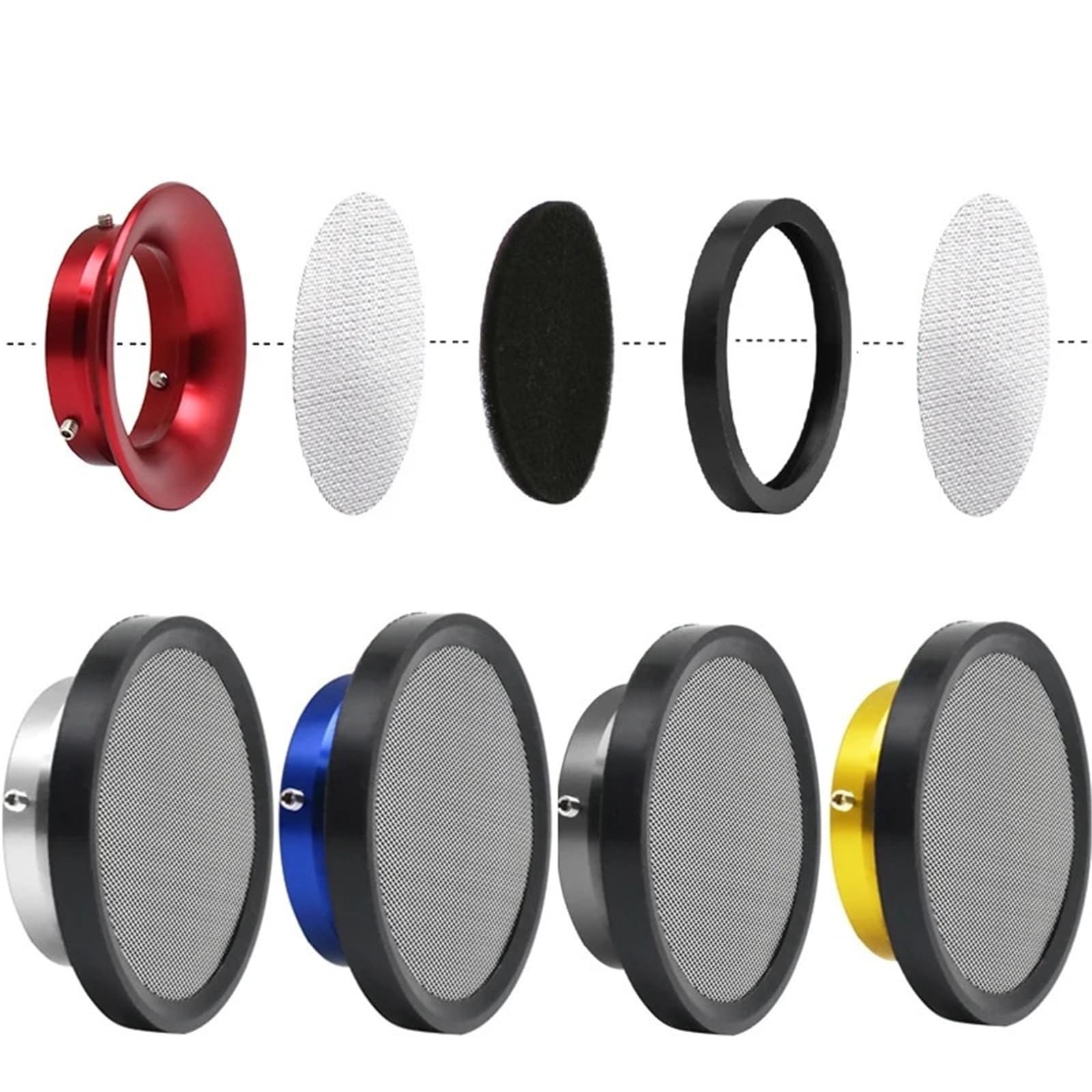 filtr powietrza zamienny Pasuje do motocykli Gaźnik Filtr powietrza Wiatr Horn Cup Stosy prędkości z gaźnikiem netto(39.8mm silver)
