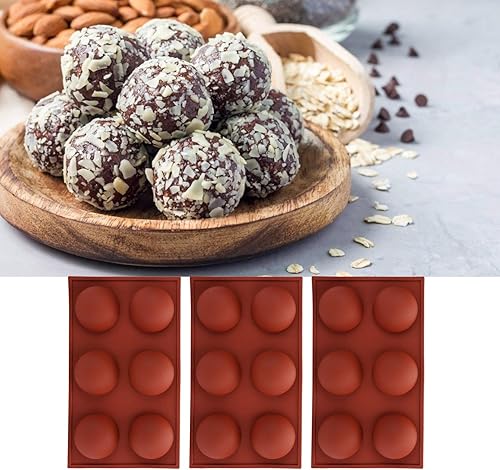 Miniatura 5 de 3Pcs Hemispherical Silicone Mold, Baking Mold Set for Making Hot Chocolate, Mousse Cake Ideal for Baking Lovers(6 holes)