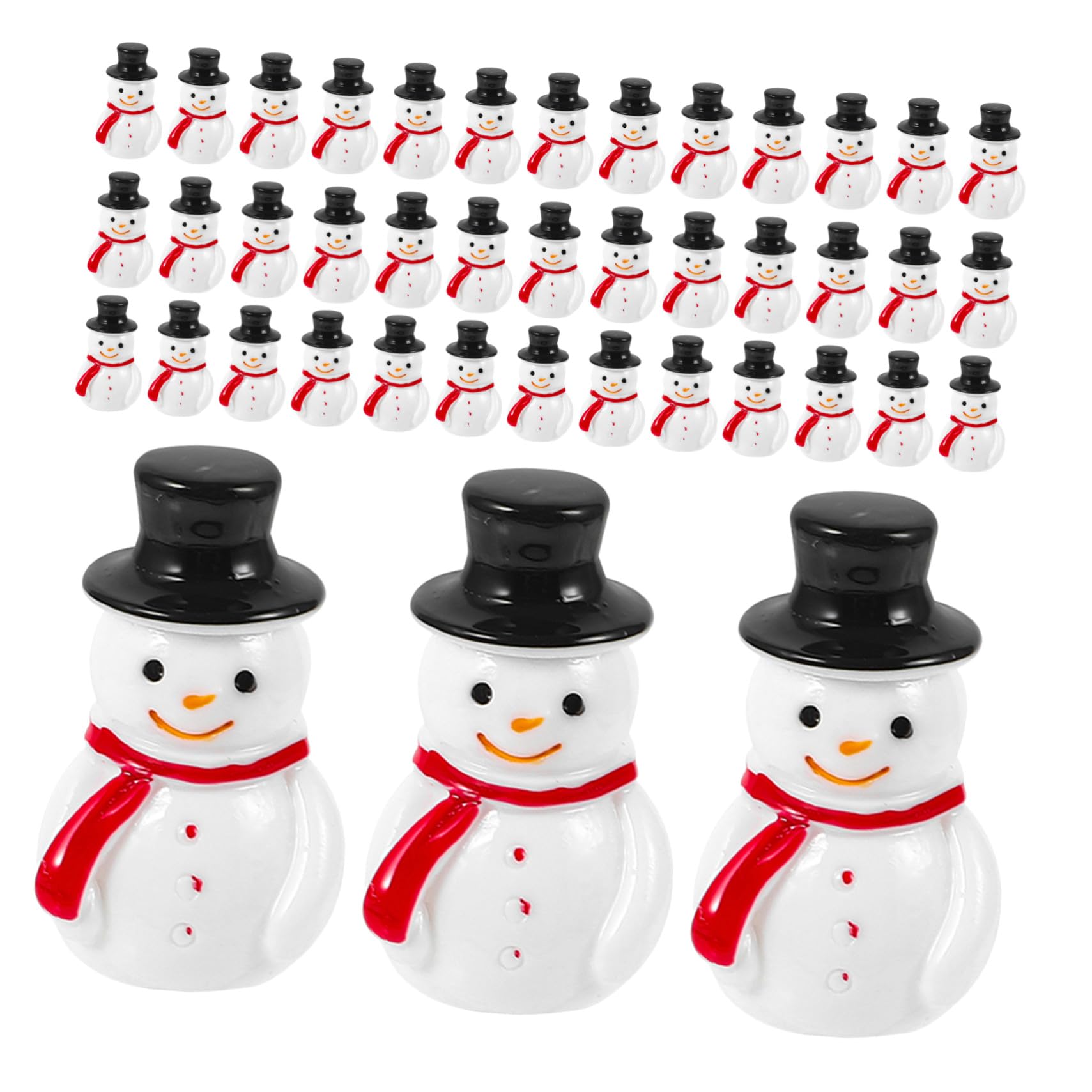 PRETYZOOM 200 Stck. Mini Snowman Dekoration Kleiner Schneemann Weihnachtsmikrolandschaftsdekoration Weihnachts-schneemann-Statue Zum Basteln Harz