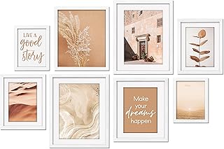 ArtbyHannah Gallery Wall Frame Set for Living Room, White Picture Frames...