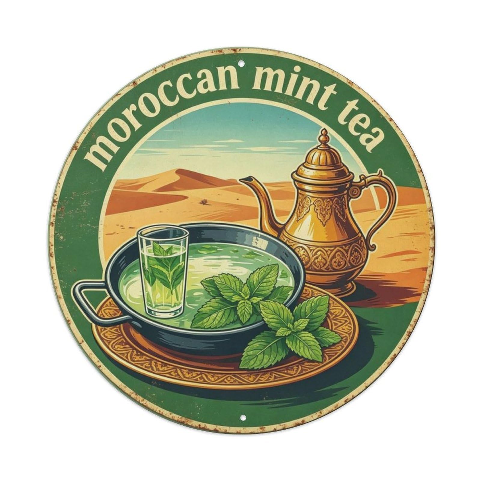 Moroccan Mint Tea - Metal Tin Sign Plaque