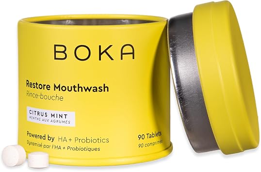 Boka Mouthwash Tablets with Hydroxyapatite - Refreshes Breath - Fluoride Free & Alcohol Free - Travel Size Mouthwash Chewable Tablets - 90 Pcs, Citrus Mint