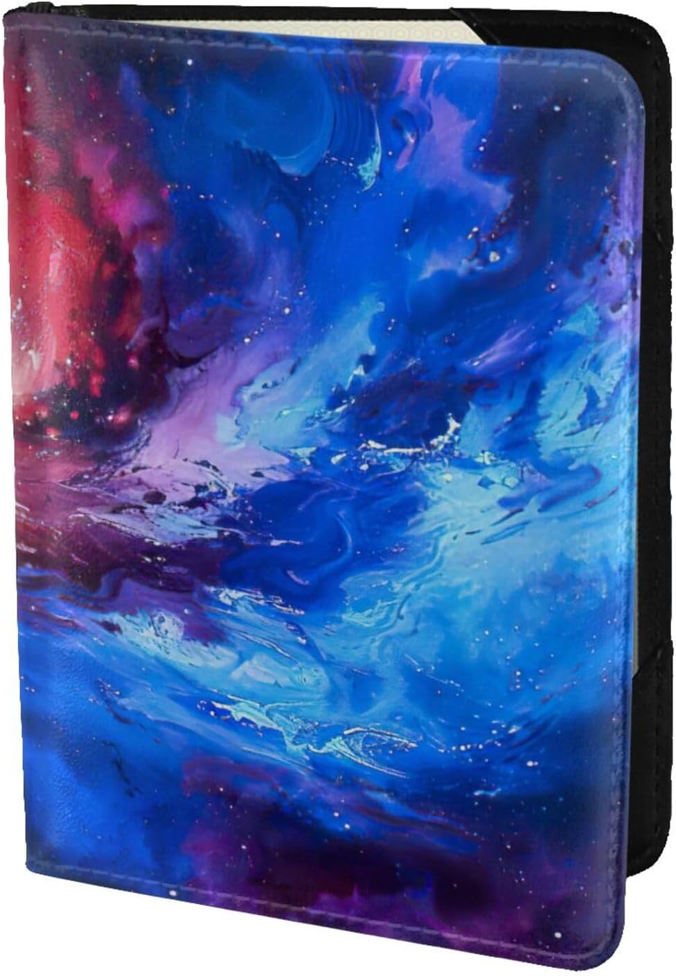 Red Blue Galaxy Print Passport Holder, Cute Passport Cover, Travel Wallet With Credit Card Slots Passport Wallet Waterproof Documents Organizer