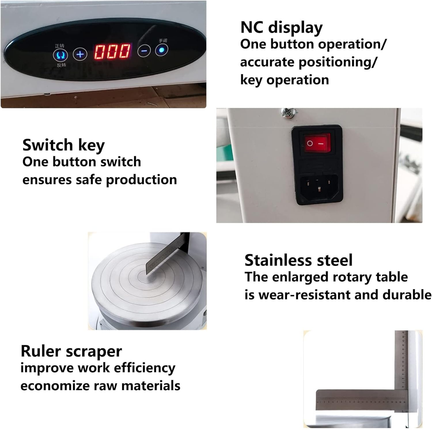 Round Cake Cream Spreading Coating Filling Machine,Baking Birthday Cake Tools, Cake Bread Cream Decoration Spreader Smoothing Machine,110V