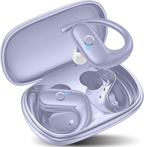 Miniatura 10 de kurdene Auriculares Inalámbricos Bluetooth Deportivos, Auriculares Sobre la Oreja con Sonido de Graves Profundos, 60 Horas de Reproducción