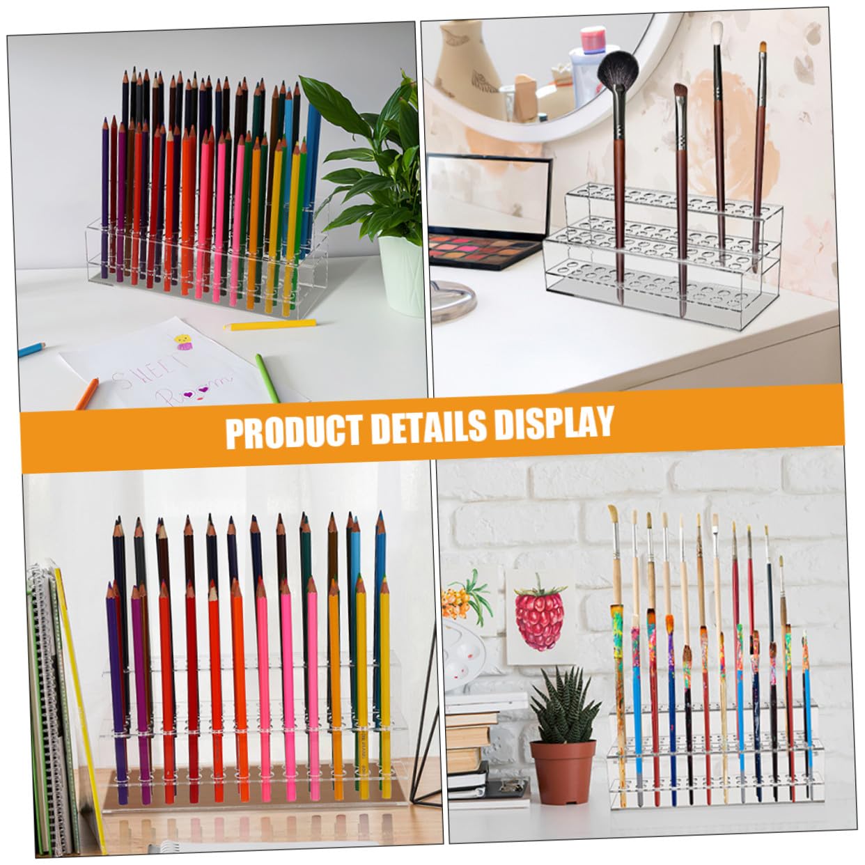 Homoyoyo 2 pezzi Portapenne Scrivania in Plastica con Scomparti Multipli Organizer Penne e Matite per e Scuola Supporto Pulito e Facile