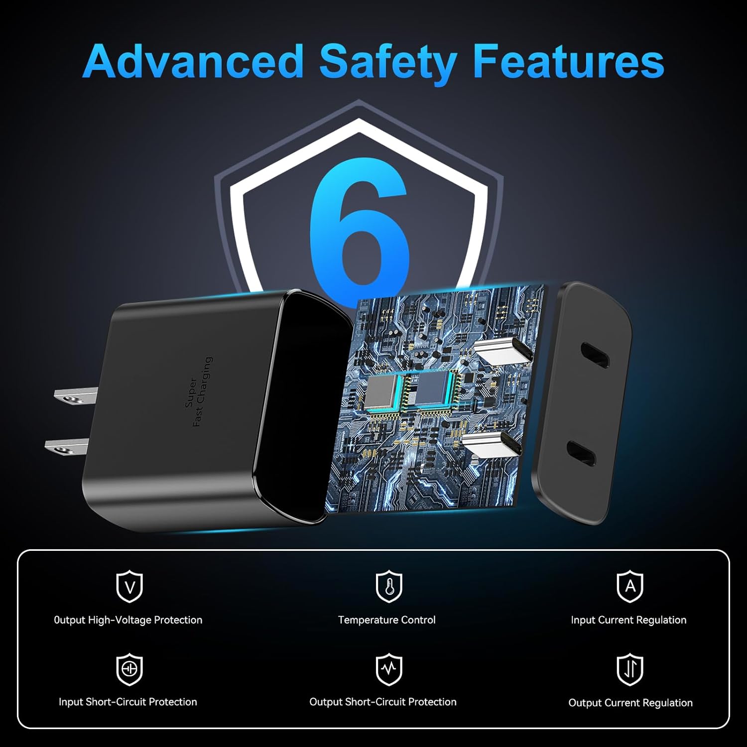 45W Super Fast Charger USB C, Dual Android Phone Charger Type C Chargers Fast Charging Block with 6.6FT Long USB-C Charging Cable Cord for Samsung Galaxy S26 Ultra/S26+/S26/S25 Ultra/S25/S24Ultra/S24