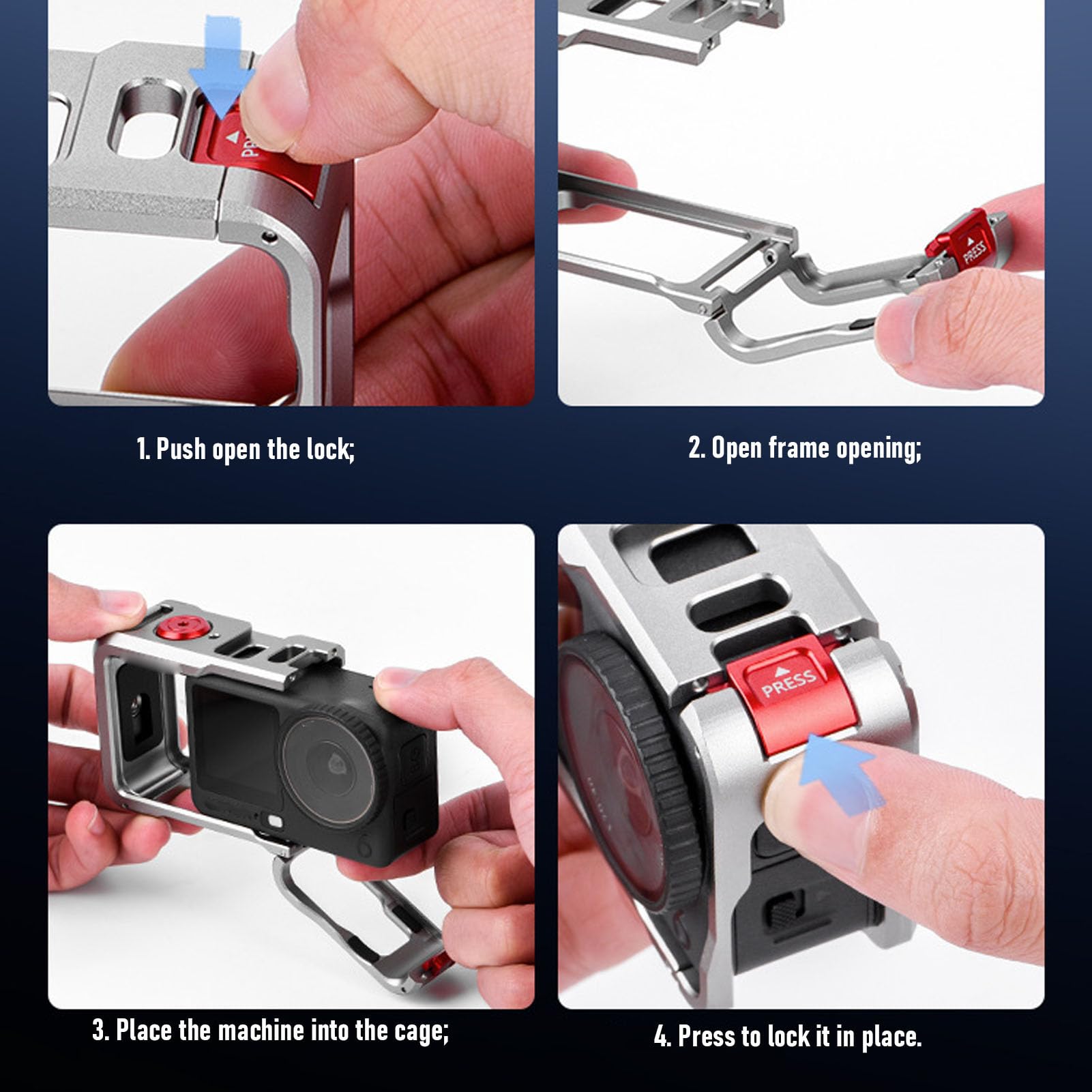 Generic Jaula para Cámara Apta para 6, Plataforma Protectora de Vídeo de Aleación de Aluminio para Entusiastas de la Fotografía Creativa