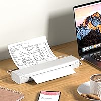 Vista 45 de Phomemo M08F - Impresoras portátiles inalámbricas para viajes, soporte de papel térmico de 8.5 x 11 pulgadas, impresora térmica Bluetooth compatible