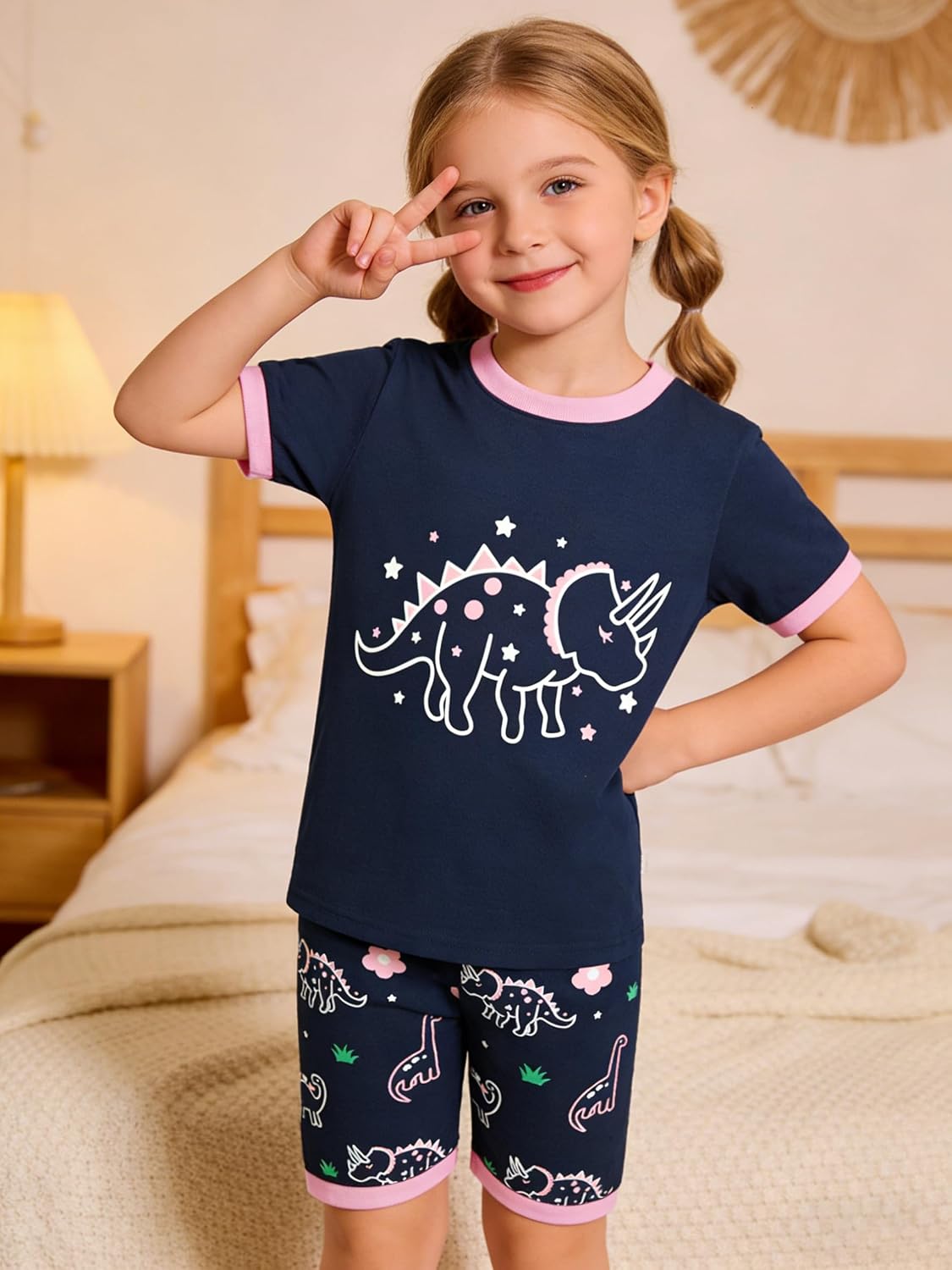 Little Hand Toddler Girls Pajamas Short Pjs Set Dinosaur Unicorn Jammies Cat Sleepwear Cotton Clothes 2-7 Years