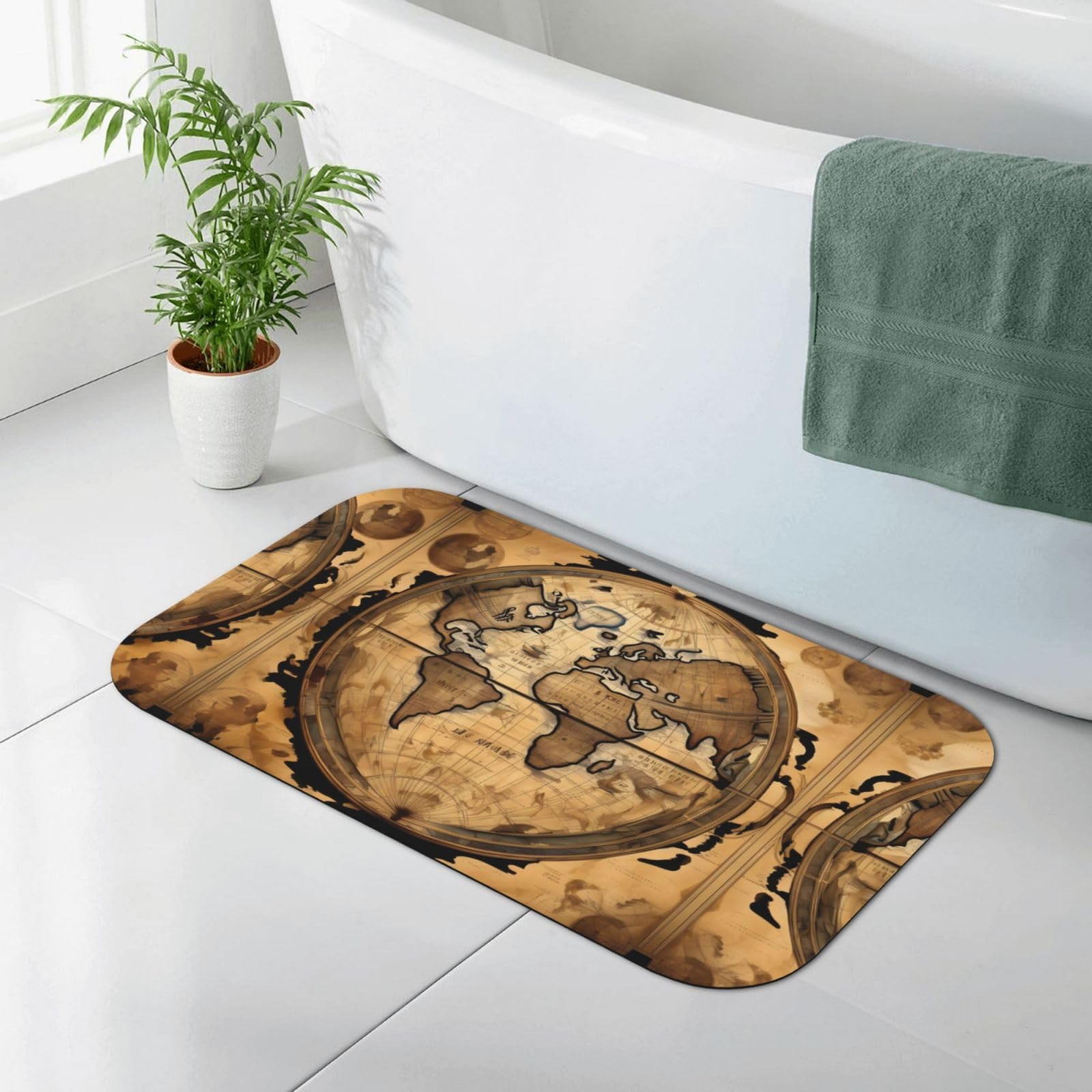 Tapis de bain diatomée naturelle rigide pliable haut de gamme 50x80cm